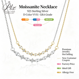 Moissanite Necklace Round Marquise Excellent Cut 925 Sterling Silver D Color GRA Certified Hypoallergenic Office Wear Jewelry