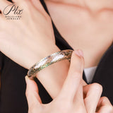 Customized Moissanite Gemstone Bangles Round D Color Full Size Fine Fashion Elegant for Woman Man Anniversary Party Gift Charms