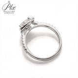 Trillion Cut 1CT 925 Sterling Silver Half-Eternity Halo Moissanite Ring Women Only Gifts For Festivals And Anniversaries
