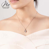 Floral Moissanite Inset Pendant Necklace Women Only Gifts For Festivals And Anniversaries