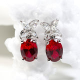 Moissanite Earrings Emerald/Ruby/Sapphire Styles 925 Silver Gift-Ready Hypoallergenic Fade-Resistant Factory-Direct Women Only