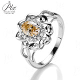 Oval Cut Hollow Circle Champagne Moissanite Ring Women Only Gifts For Festivals And Anniversaries