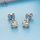 Classic 4 Prongs Setting Round Cut Moissanite Stud Earrings Women Only Gifts For Festivals And Anniversaries