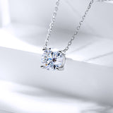 Necklace Moissanite 4-Prongs Pendant Multicolor Round 6.5mm Multicolor Gemstone Jewelry Women Birthday Engagement Gift Charms