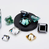 Luxury Multicolor Moissanite Gemstones  Asscher Cut Loose Diamonds  Perfect for Rings Earrings & Pendant Making