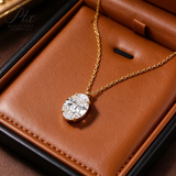 Lab Grown Diamond Necklace 18K Gold Pear Round Oval Princess Shape 1.5ct D Color Pendant Hypoallergenic Direct from Factory Daily & Office Wear Perfect Gift