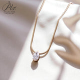 10K 14K 18K Yellow Gold Snake Chain Necklace 2CT Pear Cut Lab Diamond Pendant Necklace Custom Birthday Anniversary Gift