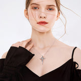 Moissanite Necklace 1CT 6.5mm Heart-Cross Pendant 925 Sterling Silver Women Wedding/Anniversary Special Gift Fine Jewelry Charms