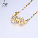 Round 6.5mm Pear 7×9mm Moissanite Diamond Necklace 3EX Hearts and Arrows  VVS1 D Color Ruby Sapphire  Columbia Emerald  Fancy Color Moissanite  Gift