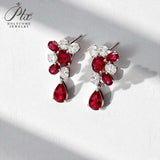 925 Sterling Silver Earrings Pear Cut Lab Grown Ruby Moissanite Earrings Unique Fine Jewelry For Women Men Party Gifts Charms