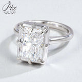 Radiant Cut Ring with 5CT D Color Moissanite Diamond 10k 14k 18K Gold Plated 925 Silver for Women Man Engagement Wedding Jewely