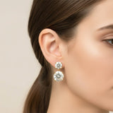 Earrings with 5.6/10CT D Color Round Moissanite 925 Silver Plated White Yellow Gold Ear Stud for Women Fashion Daily Jewely Gift