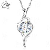 Women's 925 Sterling Silver Necklace 1.0ct D Color VVS1 Moissanite Halo Pendant Passes Diamond Tester Jewelry Gift