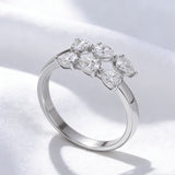 1.8CT Moissanite Pear Cut Minimalist Open Ring White Gold Yellow Gold Rose Gold Radiant Light Women Fine Jewelry