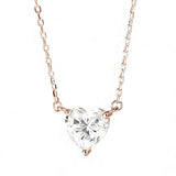 Love Heart Necklace with1/2/3CT D Color Moissanite S925 Plated White Yellow Rose Gold Chain for Woman Engagement Chrisrmas Charm