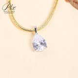 8-16 CT Custom Necklace Pear Cut Moissanite White 925 Sterling Silver Jewelry High-Quality Premium Christmas Gift Hypoallergenic