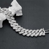 1.2MM Iced Prong Link Cuban Chain Bracelets for Men Women Full Rhinestones Chunky Miami Cuban Bracelet Punk Hip Hop Jewelry Gift