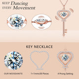 Moissanite Necklace Key D color 6.5mm 1ct  925 Sterling Silver Top Quality Pendant For Women Wedding/Anniversary Special Gift