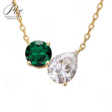 Round 6.5mm Pear 7×9mm Moissanite Diamond Necklace 3EX Hearts and Arrows  VVS1 D Color Ruby Sapphire  Columbia Emerald  Fancy Color Moissanite  Gift