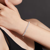 Adjustable 3-4mm Moissanite Bracelet Women's Style 925 Silver Fashionable and Popular Holiday Gift Anniversary Gift