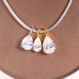 8-16 CT Custom Necklace Pear Cut Moissanite White 925 Sterling Silver Jewelry High-Quality Premium Christmas Gift Hypoallergenic