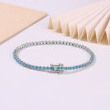 Opal Bracelet 925 Sterling Silver 2/3/4/5mm White/Blue Color Simple Classic Women Chain Jewelry Advanced Jewelry Charms Elegant