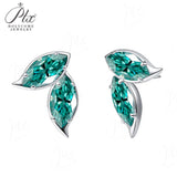Double Clover Earrings with 2CT D Color Marquise Cut Moissanite 925 Silver Plated White Yellow Gold Ear Stud Fashion Daily Jewely