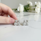 Earrings with 5.6/10CT D Color Round Moissanite 925 Silver Plated White Yellow Gold Ear Stud for Women Fashion Daily Jewely Gift