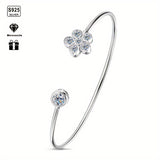 Bezel Set Open Bangle Moissanite Bracelet 925 Sterling Silver for Women Jewelry Charms Factory Outlet Hypoallergenic Elegant