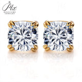 Classic Double Four Prong Round Moissanite Stud Earrings Women Only Gifts For Festivals And Anniversaries