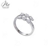 1.8CT Moissanite Pear Cut Minimalist Open Ring White Gold Yellow Gold Rose Gold Radiant Light Women Fine Jewelry