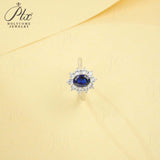 Gemstones Ring Oval Cut Lab Grown Ruby Sapphire Columbia Padparadscha 925 Silver Anniversary Gifts Charms Jewelry for Woman