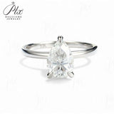 Moissanite Ring with 2CT D Color VVS1 Pear Moissanite S925 10k 14k 18k Plated White Yellow Rose Gold Daily Charm Party Jewely