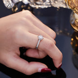 Moissanite Ring 6 Claws Silver Ring 12 Colors Round 1CT 925 Sterling Sliver Fine Jewelry Birth Stones Wedding Gift Jewel Ring