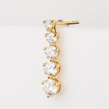 Moissanite Earrings Tassel Pendant Ear Stud Piercing  Ten Stones Round Shape 925 Sterling Silver Top Quality Wedding Jewelry