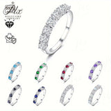 S925 Silver Gemstone Ring with Brilliant Cut Moissanite Stones More Choices Of Color Elegant & Stylish Jewelry for Women