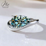 S925 Ring With 3CT Pear Shaped Moissanite D Color/Ruby/Sapphire/Colombian Emerald /Zambian Emerald VVS1 Clarity Customized For Banquet & Festival Gifts