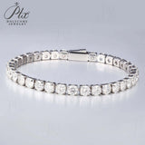3/4mm Round Moissanite Tennis Bracelet D-Color/Light Pink/Light Purple S925 Silver Exquisite Jewelry Anniversary Gift