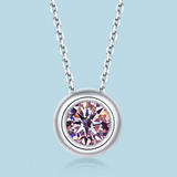 Moissanite  Pendant Luxury 1 Carat VVS1 Rose Gold K Red Color Necklace Clavicle Chain GRA Certified Lab Diamond Women Charms
