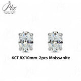 2-8CT Oval Moissanite Earrings for Women Solid 925 Sterling Silver Lab grown Gemstone Screw Back Design Hypoallergenic