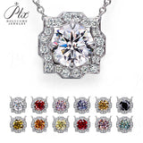 Moissanite 1ct Multicolor Classic Herry Necklace Pendant 925 Sterling Sliver Wedding/Birthday Jewely With Certificates Charms