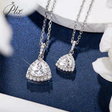 Trillion Cut 1/2CT 925 Sterling Silver Halo Moissanite Pendant Necklace Women Only Gifts For Festivals And Anniversaries
