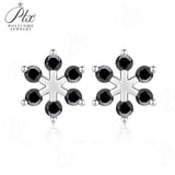 Moissanite Stud Earrings Snowflake D Color VVS1 Clarity 925 Sterling Silver GRA Certified Hypoallergenic Non Tarnish Office Commuter Jewelry