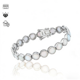 Opal Bracelet 925 Sterling Silver 2/3/4/5mm White/Blue Color Simple Classic Women Chain Jewelry Advanced Jewelry Charms Elegant