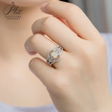 Vintage Hollow Out Champagne Moissanite Ring Women Only Gifts For Festivals And Anniversaries