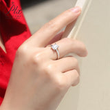 Emerald Moissanite Adjustable Solitaire Ring Women Only Gifts For Festivals And Anniversaries