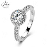 Customised Light Vivid Blue Round Cut 1CT Moissanite 925 Sterling Silver Halo Half-Eternity Ring