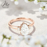 Pear Cut Moissanite Engagement Ring in 10K/14K/18K Gold Classic Solitaire Promise Ring Perfect Wedding Anniversary Gift