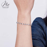 Women's Tennis Chain S925 Silver Moissanite Bracelet For Men D Color Pear Cut Full Moissanite Couple Bracelet