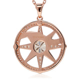 925 Sterling Silver Gold-Plated Octagonal Star Compass Pendant Necklace with D/VVS1 Grade Moissanite Exquisite Women's Jewelry
